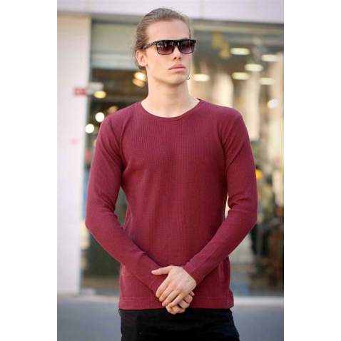 Madmext Maroon Sweatshirt 4150 - Bordo