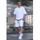 Madmext Men White T-shirt Shorts Set 5668 - Beyaz