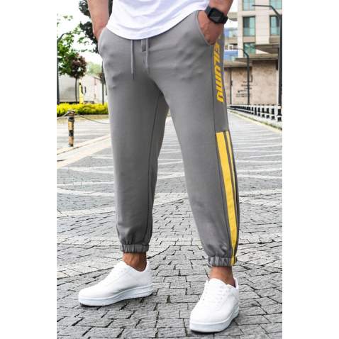 Madmext Men Oversize Short Cuffed Gray Sweatpants 4833 - Gri