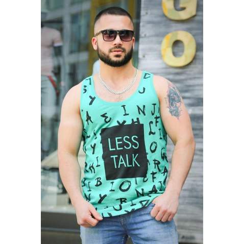 Madmext Green Printed T-shirt for Men 4007 - Yeşil