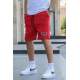 Men Basic Red Capri Shorts - Kırmızı