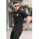 Men Designed Black Polo T-Shirt 5873 - Siyah