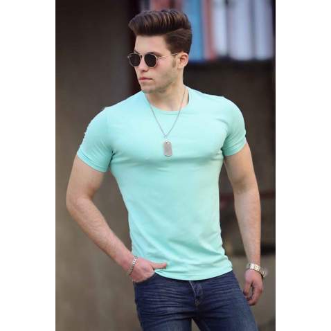 Madmext Turquoise T-shirt for Men 4552 - Turkuaz