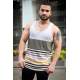 Madmext Two-Tone T-shirt for Men 3086 - Beyaz