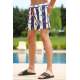 Madmext Navy Blue Patterned Swim Wear Short 2376 - Lacivert