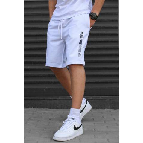 Madmext White Capri Shorts 5403 - Beyaz