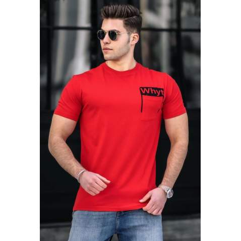 Madmext Red Printed T-shirt for Men 4959 - Kırmızı