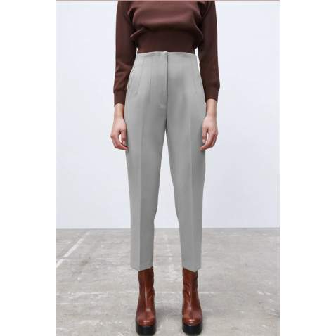 Mad Girls High Waist Gray Trousers MG1331 - Gri