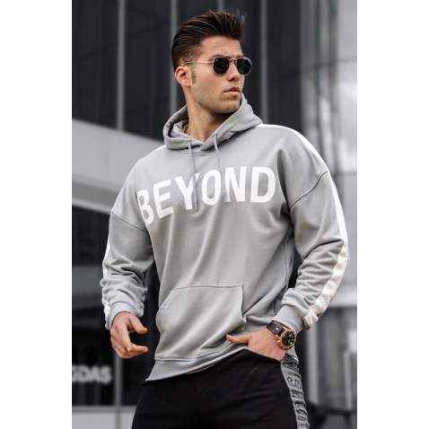 Madmext Men Dye Gray Sweatshirt Hoodie 5327 - Boyalı gri