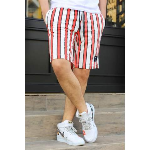 Madmext Orange Striped Capri for Men 2915 - Turuncu