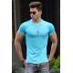 Madmext Turquoise T-shirt with Pocket for Men 4446 - Turkuaz