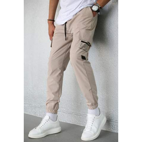 Men Beige Jogger Trousers 5468 - Bej