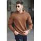 Madmext Men Brown Knitted Hoodie Sweater 5293 - Kahverengi