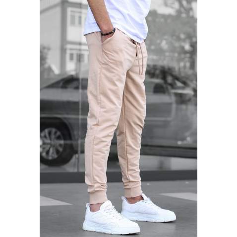 Madmext Men Elastic Bottom Beige Sweatpants 4821 - Bej