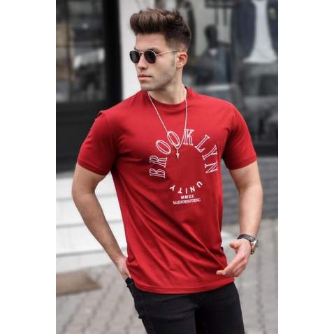 Madmext Men Printed Maroon T-shirt 5371 - Bordo