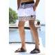 White Designed Swim Shorts 5788 - Beyaz