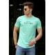 Madmext Green Printed T-shirt for Men 4524 - Yeşil