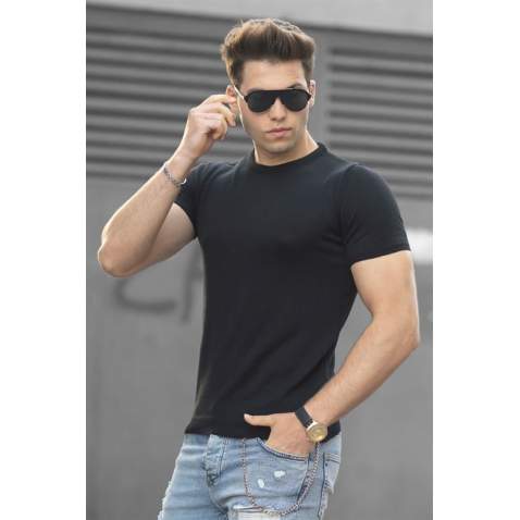 Madmext Black T-shirt for Men 4552 - Siyah