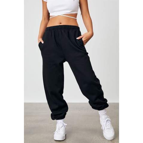 Women Black Oversize Sweatpants MG1235 - Siyah