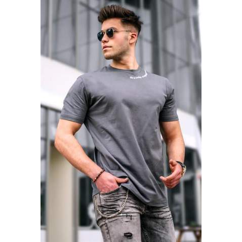 Men Basic Smoke Gray T-Shirt - Füme