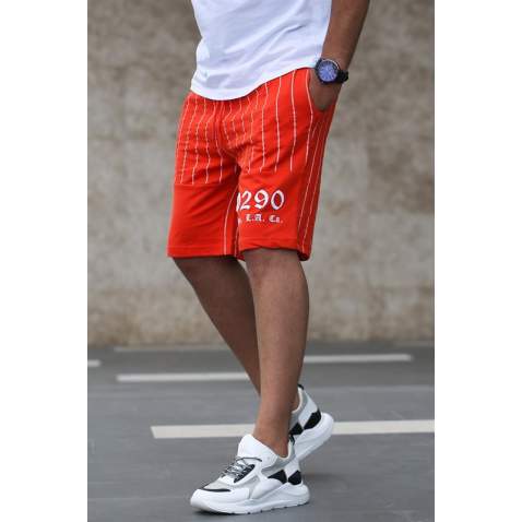 Madmext Orange Striped Capri for Men 2909 - Turuncu