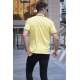 Striped Yellow Polo T-Shirt 5869 - Sarı