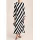 Mad Girls Striped Black Long Dress MG1443 - Siyah