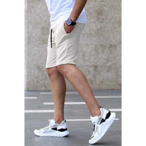 Madmext Men Beige Plain Shorts 5173 - Bej