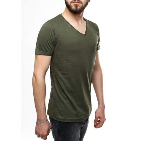 Madmext Basic Khaki T-shirt 2458 - Haki