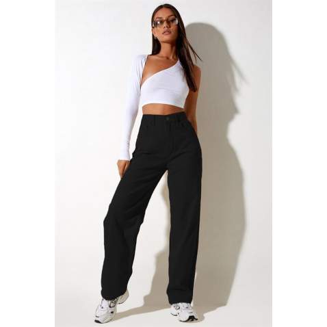 Mad Girls Black Palazzo Jeans Mg1247 - Siyah