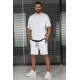 Madmext Men White T-shirt Shorts Set 5668 - Beyaz