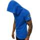 Madmext Blue Rapped T-shirt with Hood for Men 3069 - Sax mavi