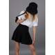 Women Basic Pleated Black Skirt MG1484 - Siyah