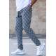 Madmext Men Plaid White Sweatpants 5426 - Beyaz