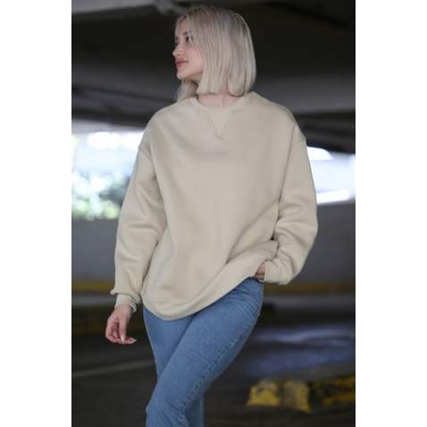 Bej Kaşkorse Detaylı Bisiklet Yaka Sweatshirt MG1567 - Bej