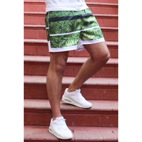 Madmext Green Patterned Swim Wear Short 2954 - Yeşil