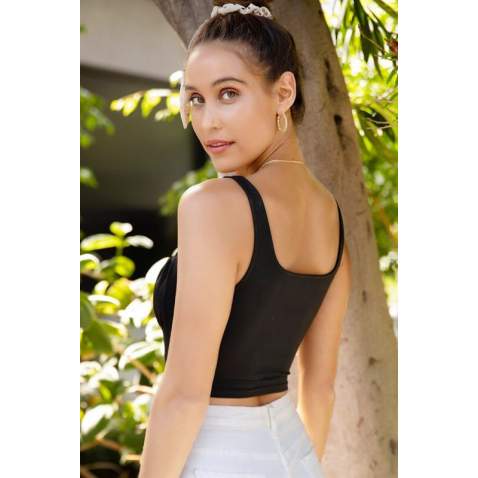 Mad Girls Black Crop Top MG1006 - Siyah