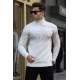 White Turtleneck Knitwear Sweater 5970 - Kemik rengi