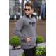 Anthracite Printed Hoodie Sweatshirt 6003 - Antrasit