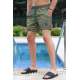 Madmext Khaki Patterned Swim Wear Short 2950 - Haki