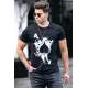 Madmext Men Printed Black T-shirt 5061 - Siyah