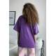 Mad Girls Oversize Purple T-shirt MG1354 - Mor