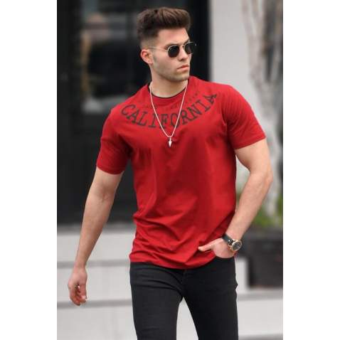 Madmext Men Printed Maroon T-shirt 5368 - Bordo