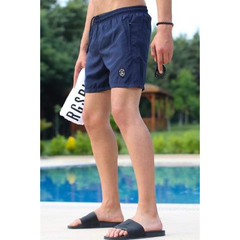 Men Basic Navy Blue Swim Shorts - Lacivert