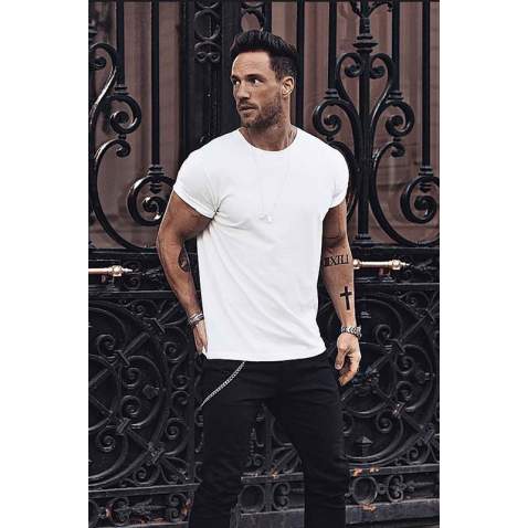 Madmext Men Plain White T-shirt 3006 - Beyaz