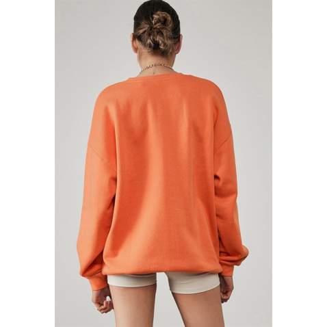 Mad Girls Printed Orange Sweatshirt Mg1210 - Turuncu