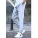 Gray Slim Fit Jogger Trousers 5472 - Gri