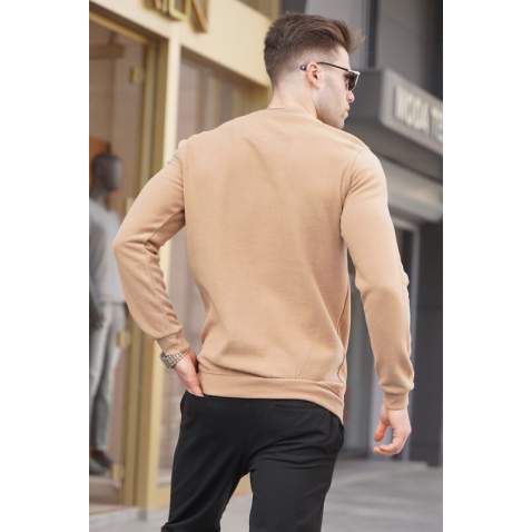 Light Brown Regular Fit Basic Sweatshirt 5799 - Bisküvi