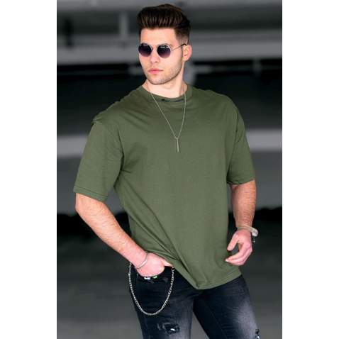 Madmext Men Khaki T-shirt 4966 - Haki