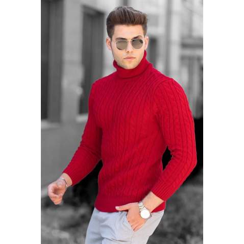 Madmext Red Jumper with Roll Neck 4654 - Kırmızı